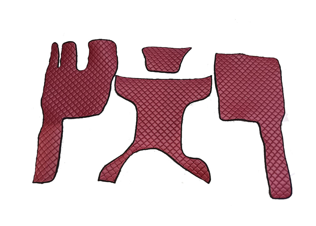 Tapis de sol en cuir synthétique (éco-cuir) – adapté pour Volvo FM Euro 5, bordeaux