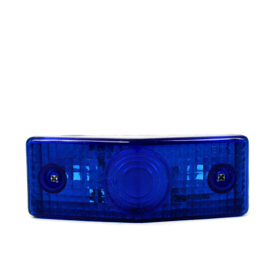 Feu de position latéral bleu, ampoule 12/24 V, 95 x 35 x 27 mm, application véhicule universelle