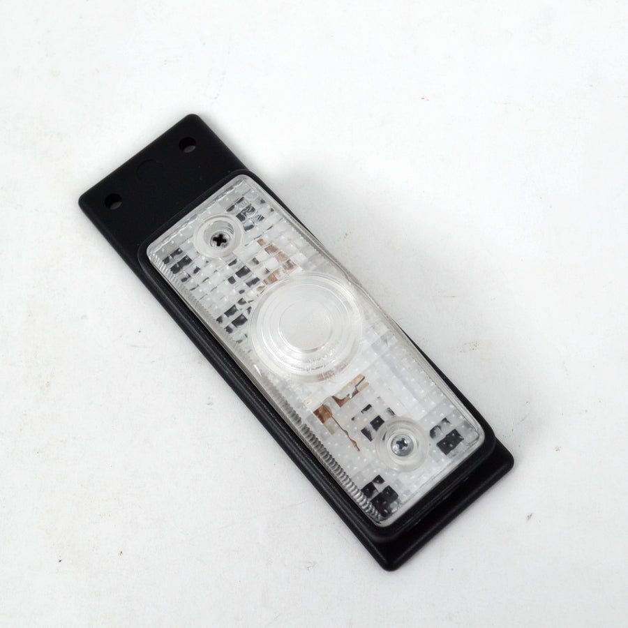 Feu de position latéral vertical blanc, à ampoule, embase 133 x 42 mm