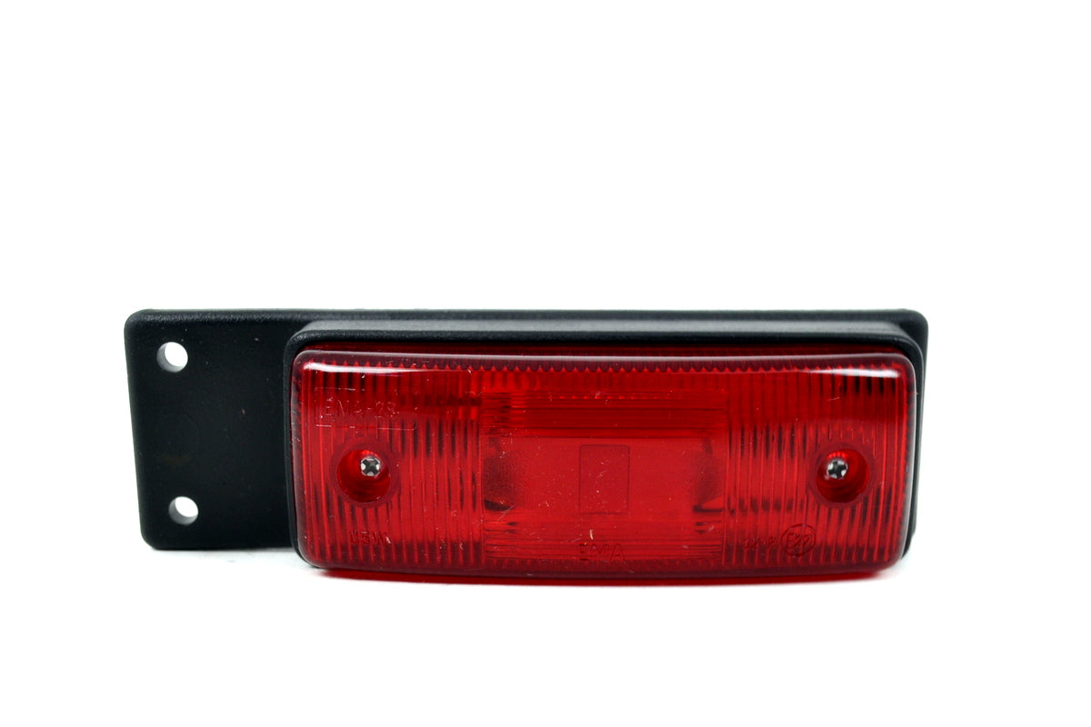 Feu de gabarit latéral ovale vertical rouge avec ampoule, embase 133 x 42 mm