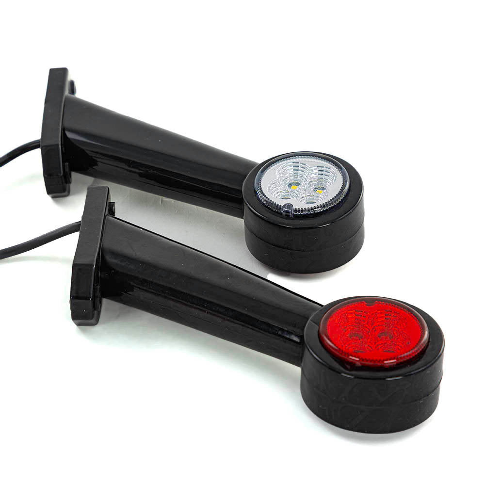 Feu de gabarit LED incliné, 4 diodes, rouge/blanc, 12/24 V, homologué E