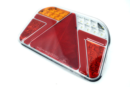 Feu stop LED néon gauche avec catadioptre triangulaire, 241 mm, 12/24 V