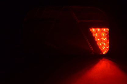 Feu stop LED néon gauche avec catadioptre triangulaire, 241 mm, 12/24 V