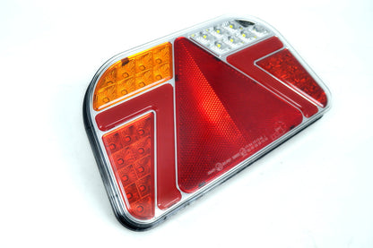 Feu stop LED néon gauche avec catadioptre triangulaire, 241 mm, 12/24 V