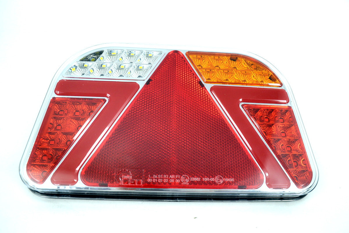 Feu stop droit à LED néon avec catadioptre triangulaire, 241 mm, 12/24 V