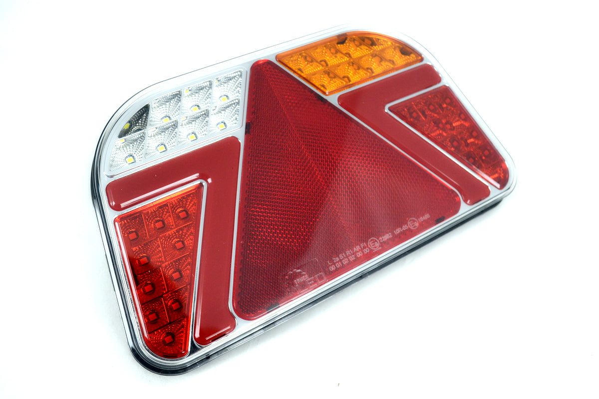 Feu stop droit à LED néon avec catadioptre triangulaire, 241 mm, 12/24 V