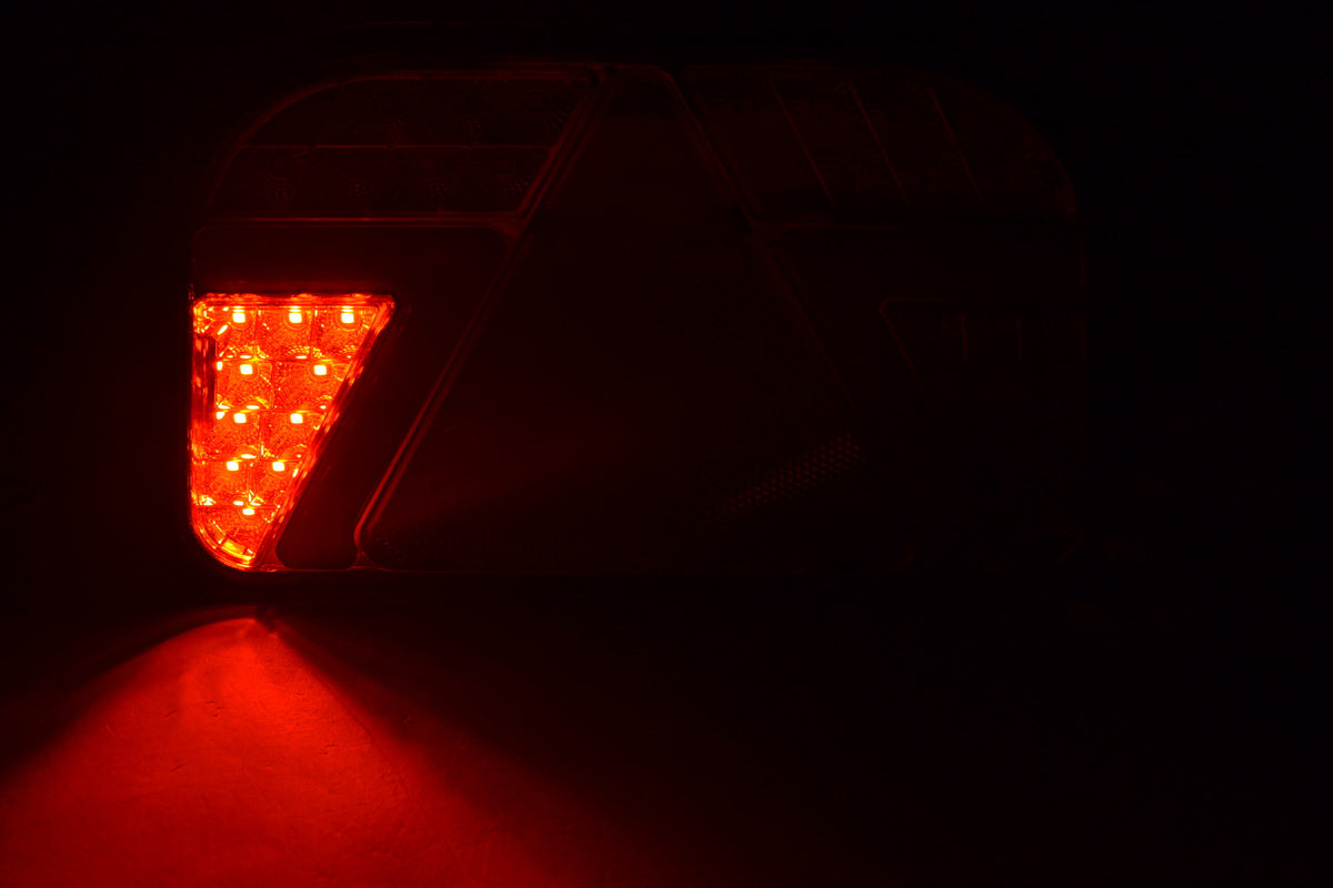Feu stop droit à LED néon avec catadioptre triangulaire, 241 mm, 12/24 V