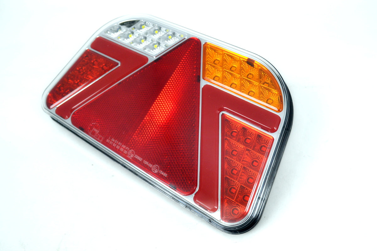 Feu stop droit à LED néon avec catadioptre triangulaire, 241 mm, 12/24 V