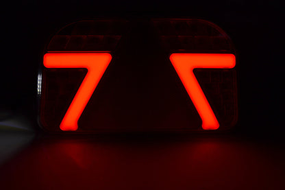 Feu stop droit à LED néon avec catadioptre triangulaire, 241 mm, 12/24 V