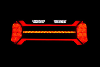 Feu arrière gauche LED néon, 35 cm, 5 fonctions, 12/24 V, catadioptre diamant