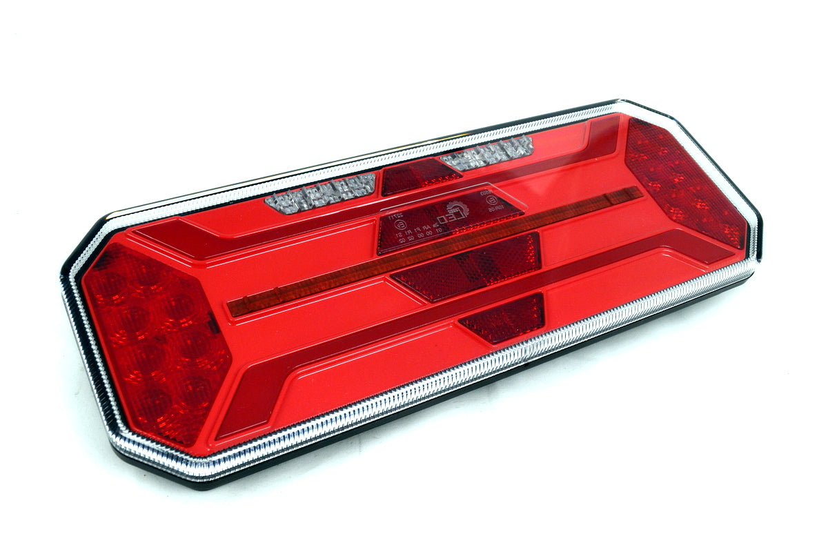 Feu arrière gauche LED néon, 35 cm, 5 fonctions, 12/24 V, catadioptre diamant