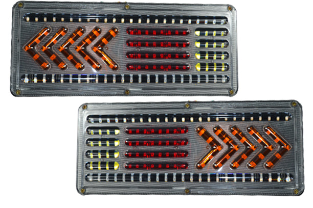 Feux flèches LED de stop et de direction, base métallique 33 cm, 24 V, jeu pour éclairage arrière de véhicule