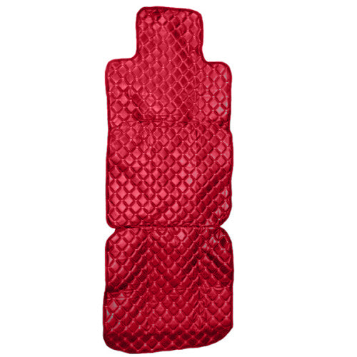 Universal Red Leather Seat Cushion with Integrated Headrest Pad