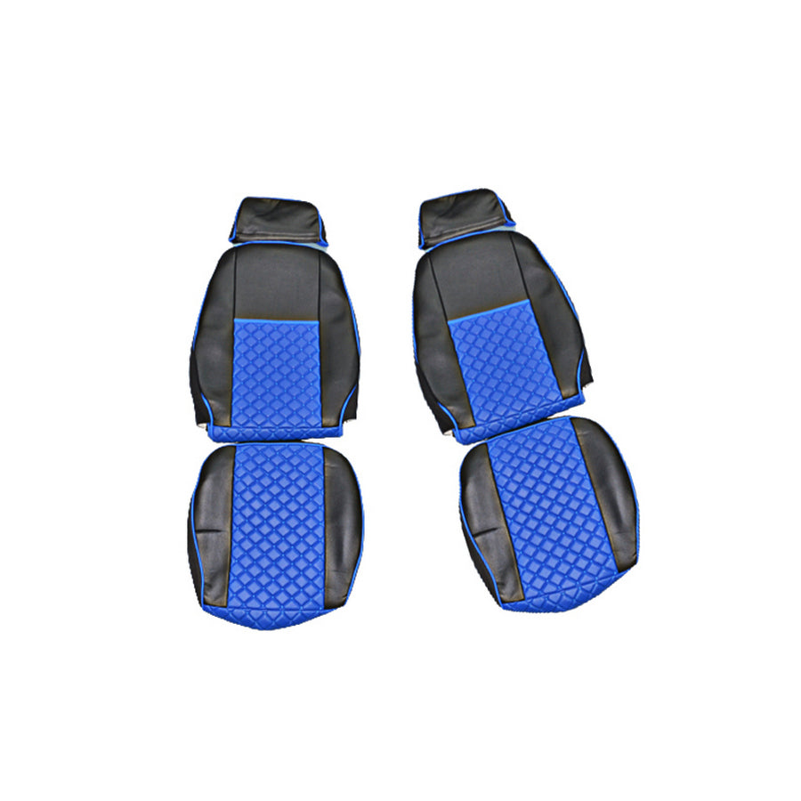 Housses de siège en cuir synthétique (éco-cuir) bleu adaptées pour Iveco EuroTech 2003–2006