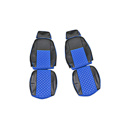 Housses de siège en cuir synthétique (éco-cuir) bleu adaptées pour Iveco EuroTech 2003–2006