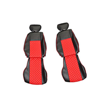 Housses de siège adaptées pour Mercedes Actros – 2000–2004, cuir synthétique (éco-cuir) rouge et noir
