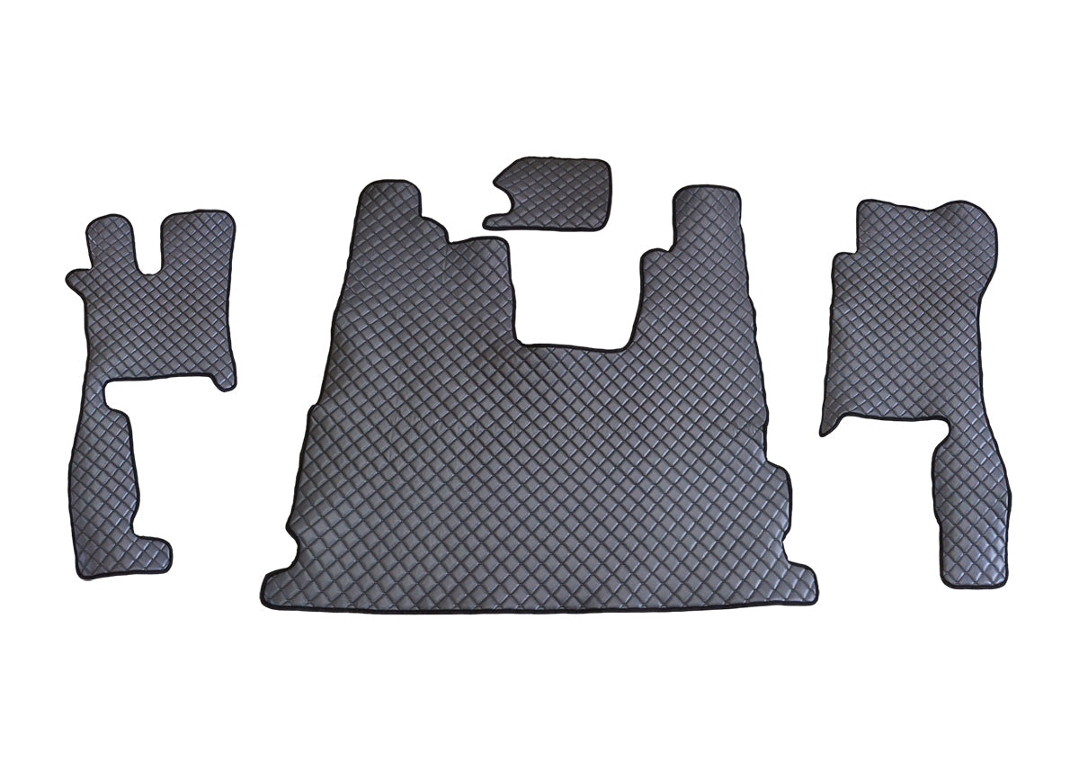 Tapis de sol en cuir synthétique (éco-cuir) gris – adaptés pour Scania R 2016+