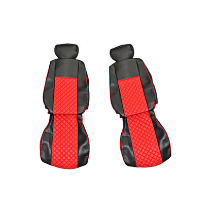 Housses de siège adapté pour Volvo FH Euro 4 – rouge et noir, 2000–2004