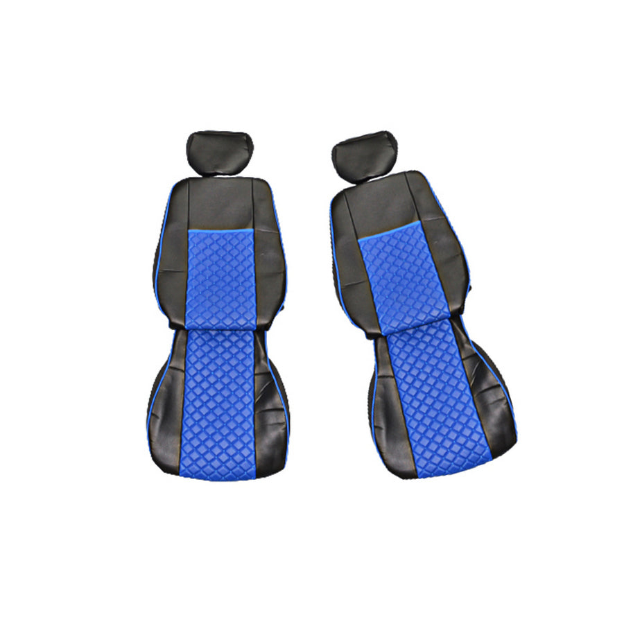 Housses de siège en cuir synthétique (éco-cuir) adaptées pour Volvo FH Euro 4 Trucks, bleu/noir, 2000–2004