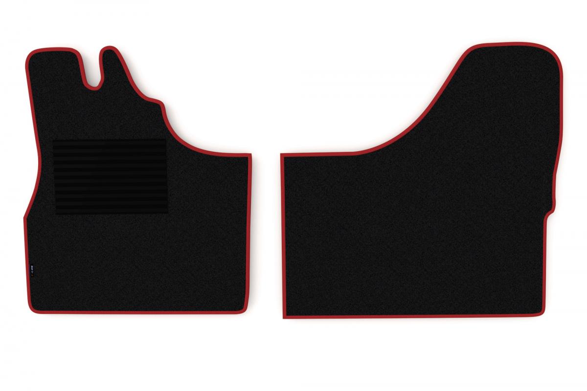 Carpet Floor Mat Set – 2-Piece, Red Trim, suitable for Renault Master 2 (2003–2010)
