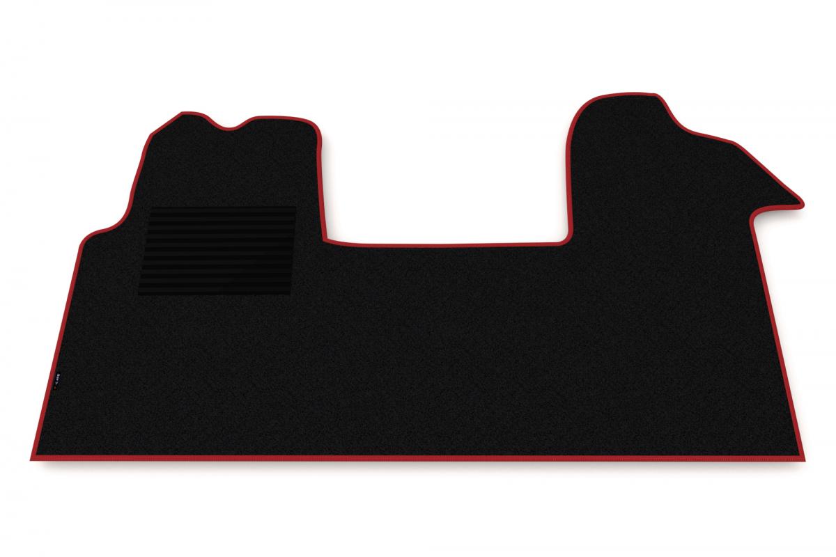 Carpet Floor Mats – suitable for Renault Master III (from 01.2010), 2-Piece Set, Red Edging