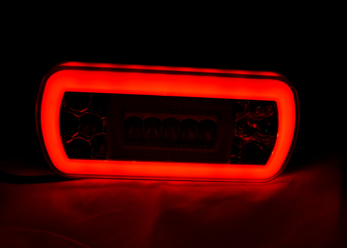 Feu arrière combiné ovale à LED néon, 12V, 224×104×51 mm