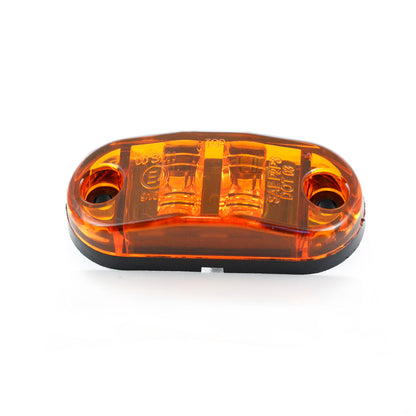 Feu de gabarit LED ovale, homologué E, jaune, 24 V, 2 LED, 65×26×19 mm