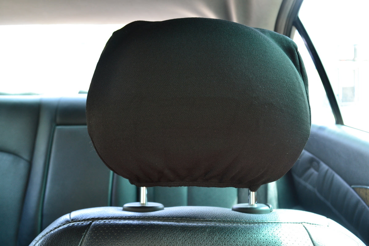 Plain Black Universal Headrests Set