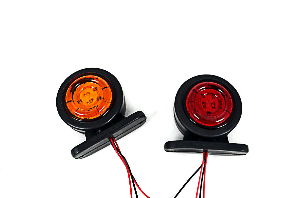 Petit feu de gabarit LED, rouge/blanc, 10 LED, 24 V, type corne