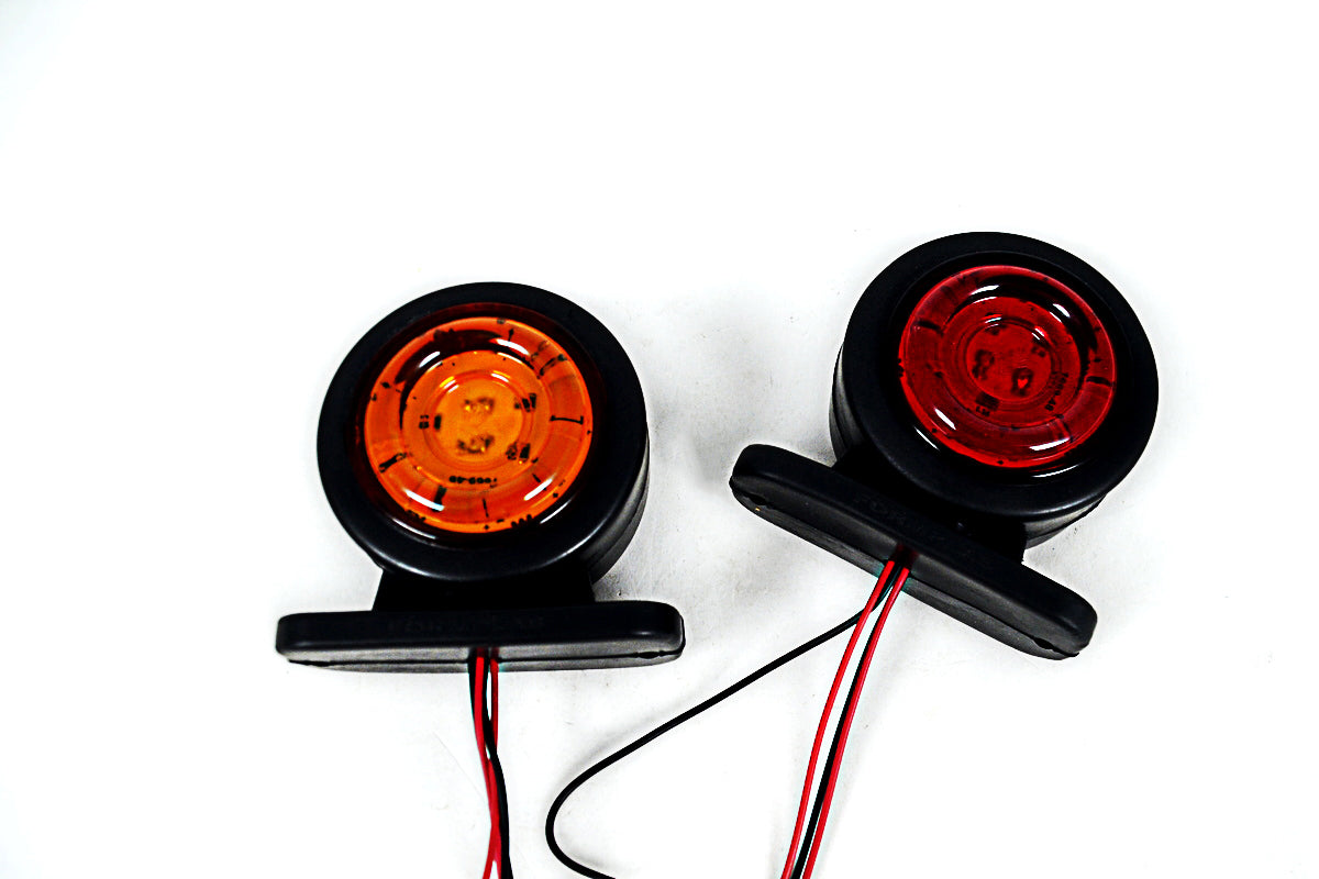 Petit feu de gabarit LED, rouge/blanc, 10 LED, 24 V, type corne