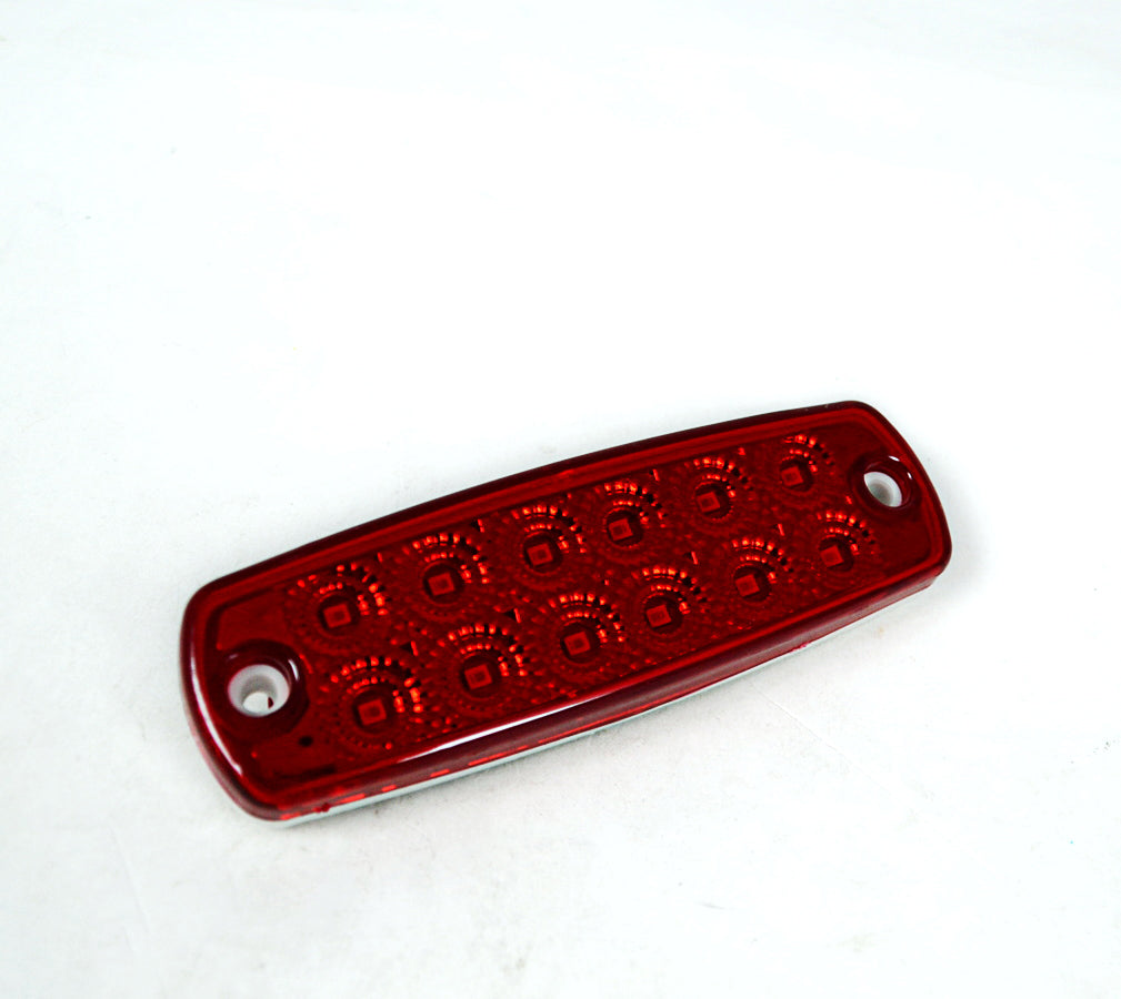 Feu de gabarit clignotant à LED rouge, 12–24 V, 12 LED, 117 x 37 x 13 mm