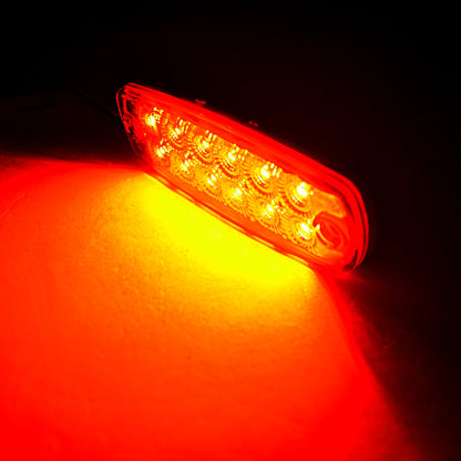 Feu de gabarit clignotant à LED rouge, 12–24 V, 12 LED, 117 x 37 x 13 mm