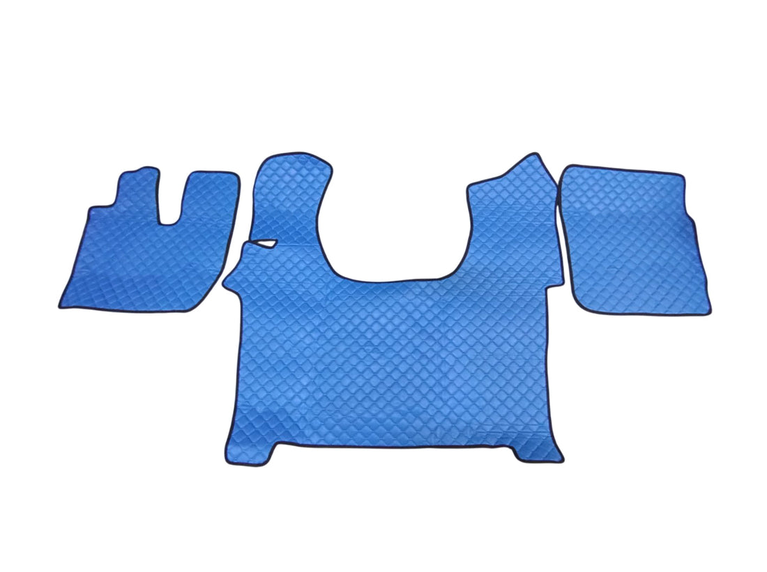 Tapis de sol en cuir – adapté pour Iveco Stralis S-Way 2019, bleu, antidérapant