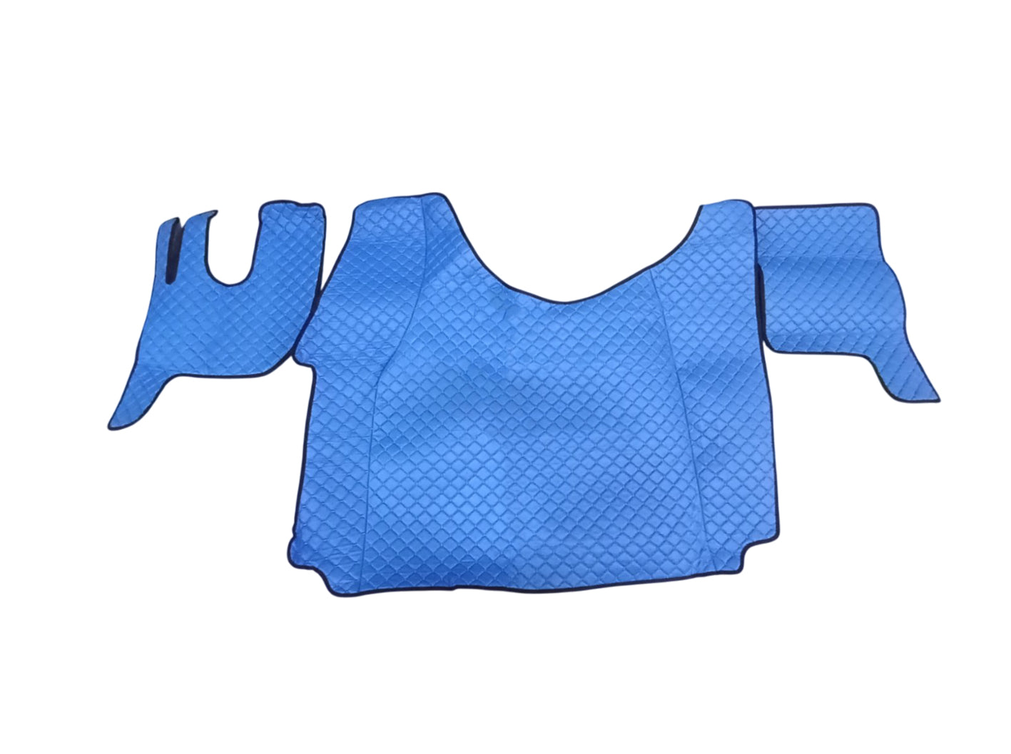 Tapis de sol en cuir synthétique (éco-cuir) bleu – adapté pour Renault Gama T Tunnel, conduite à droite