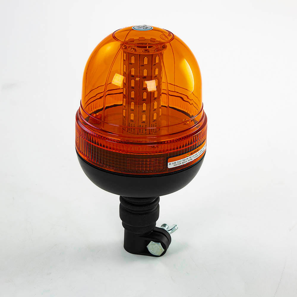 Orange LED Strobe Beacon, Multivolt 12–30V, Pole Mount Warning Light