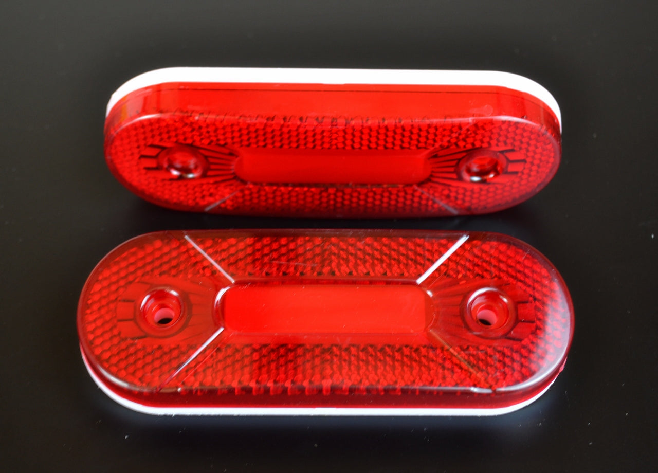 Feu de gabarit néon LED rouge – 24 V, 116 x 41 x 16 mm, entraxe de fixation 75 mm