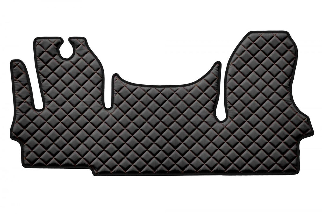 Black Eco Leather Floor Mats – Red Stitching, suitable for Iveco Daily VI (from 2014), Made in Poland