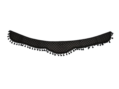 Rideau à franges en cuir avant noir 230 cm de large pour camions et véhicules utilitaires