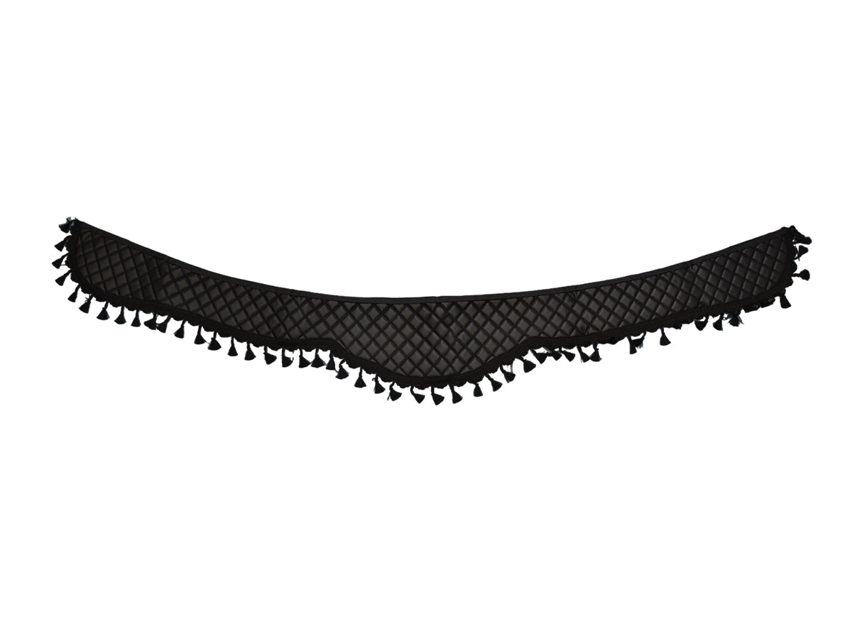 Rideau à franges en cuir avant noir 230 cm de large pour camions et véhicules utilitaires