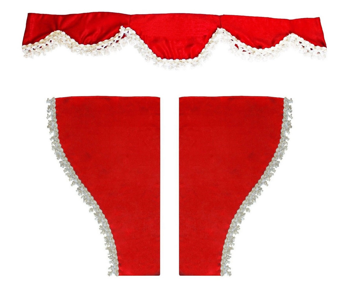 Jeu de rideaux pour camion, kit intérieur rouge 3 pièces pour camions poids lourds