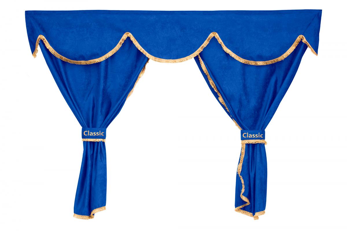 Jeu classique de rideaux 3-en-1 pour camion – adapté pour Mercedes Actros MP4 Big Space Cab 2011–2019, bleu