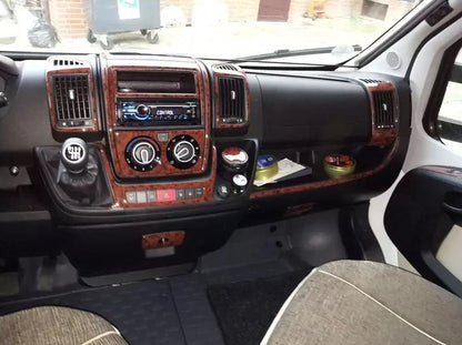 Mahogany Silicone Dashboard Trim Sticker Kit – suitable for Fiat Ducato, suitable for Citroen Jumper, suitable for Peugeot Boxer 2006–2014, 22 Pieces