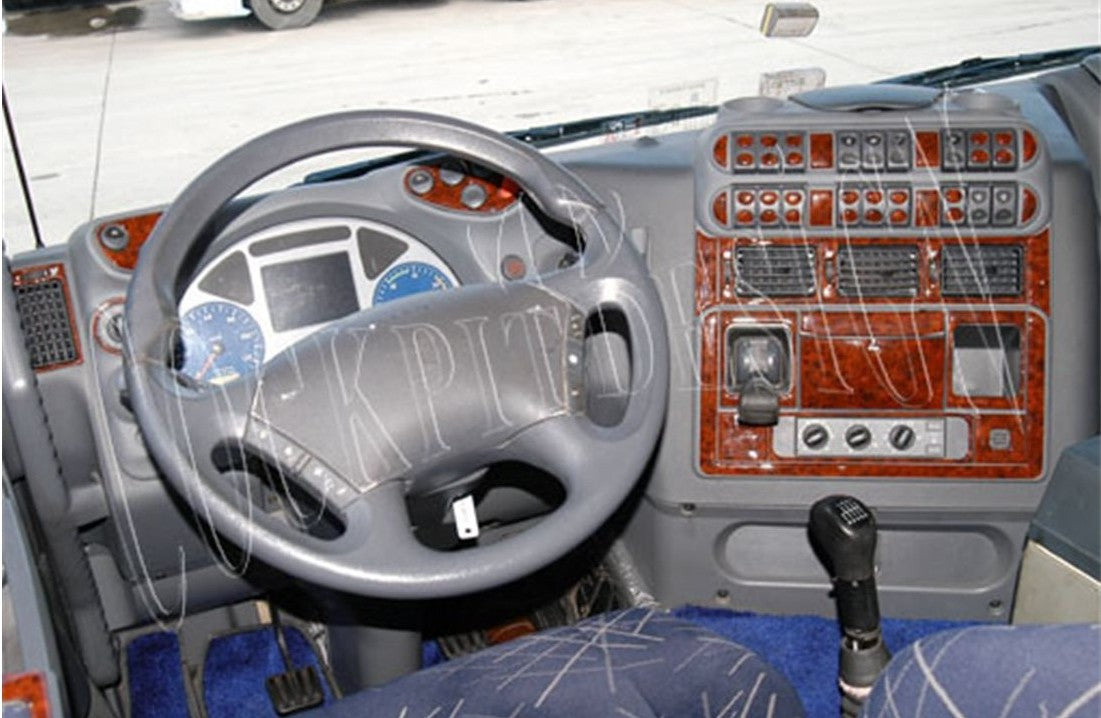 Σετ αυτοκόλλητων διακόσμησης ταμπλό σιλικόνης σε απόχρωση μαόνι – κατάλληλο για Iveco Stralis 2002–2013, 73 τεμάχια