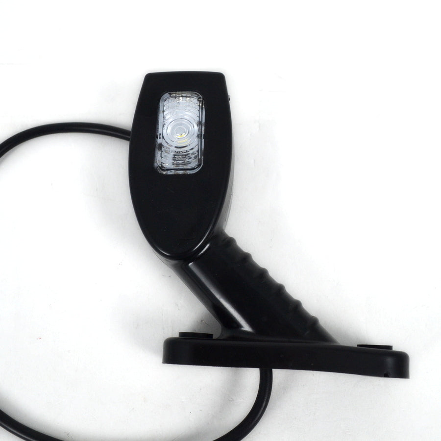 Kurze angewinkelte LED-Positionsleuchte, linke Seite, Gelb/Weiß/Rot, 12/24V