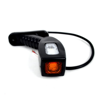 Kurze angewinkelte LED-Positionsleuchte, linke Seite, Gelb/Weiß/Rot, 12/24V