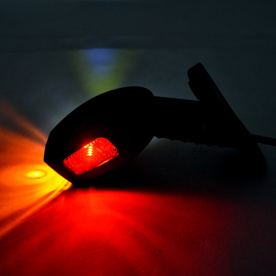 Kurze angewinkelte LED-Positionsleuchte, linke Seite, Gelb/Weiß/Rot, 12/24V