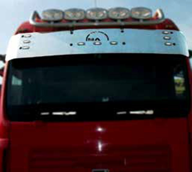 Stainless Steel Sun Visor – suitable for MAN TGA/TGX XXL, Mirror Polished 304