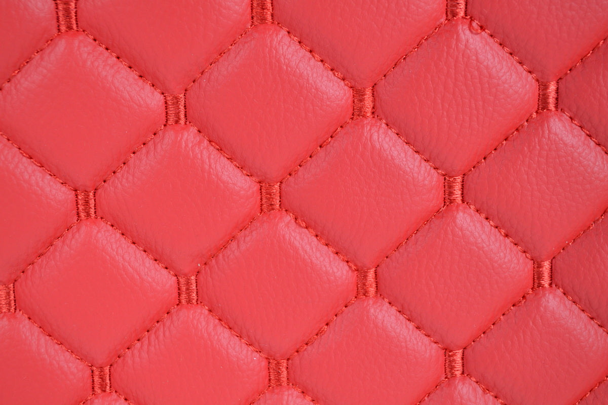 Tapis de sol en cuir synthétique (éco-cuir) – adapté pour Mercedes Actros MP4 Solostar Cab, rouge, 2011–2019