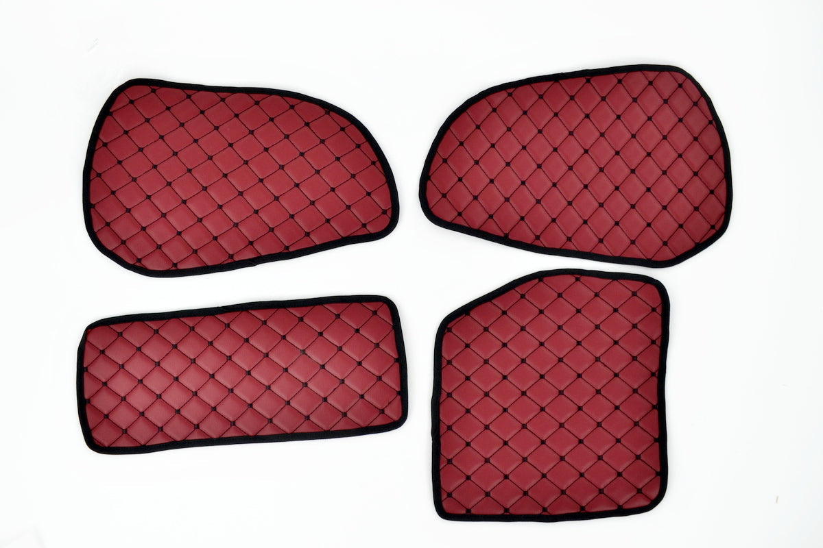 Tapis de garniture de porte – Volant à droite, cuir synthétique (éco-cuir), bordeaux, adapté pour Scania R 1998–2010
