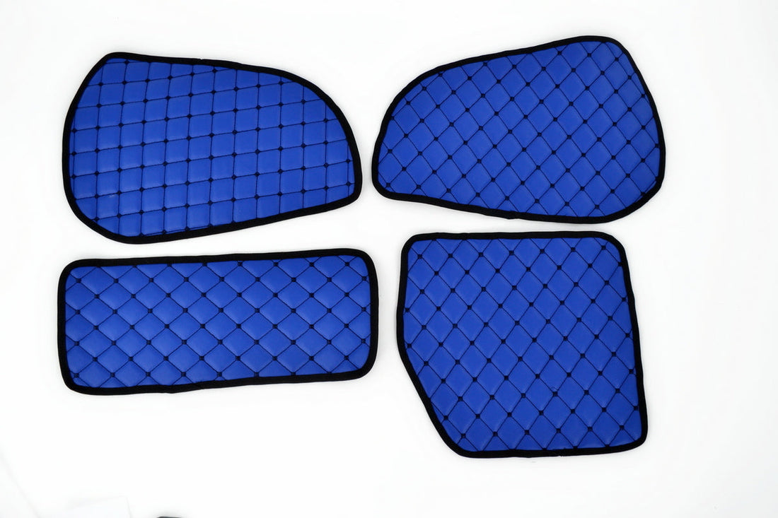Tapis de panneaux de porte – Volant à droite, cuir synthétique (éco-cuir), bleu, adapté pour Scania R Series 1998–2010
